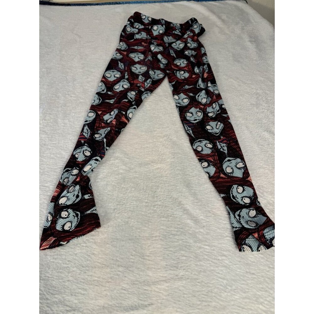 Disney Nightmare Before Christmas Sally Leggings All Over Print Blue Red Small